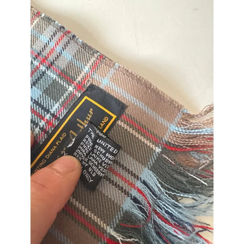 D McArthur Vintage Scottish Woven‎ Wool Scarf 60s Tartan Hunting Diana Plaid - Picture 4 of 5